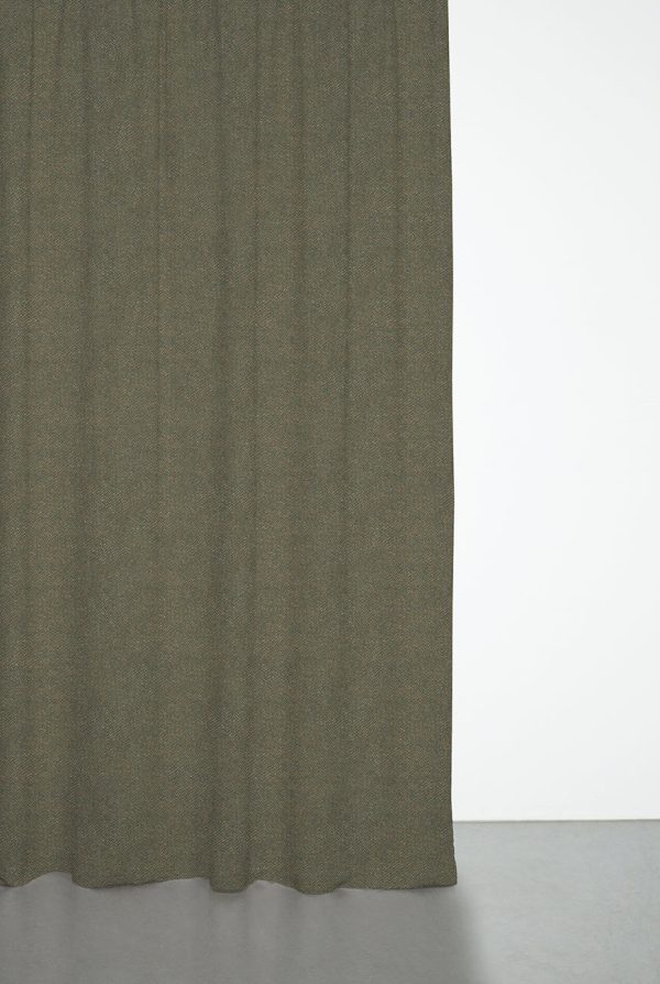 Recycled Wool Curtains Mid-Weight in Sage Green Colour For Cheap