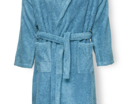 Luxury Cotton Bathrobe  Terry  in Pigeon Blue Color Online now