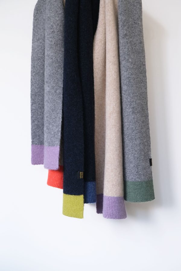 Alpaca Wool Scarf  Trio Colore  - Cream Online Hot Sale