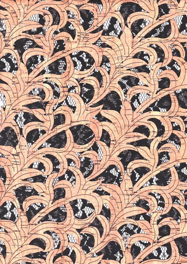 Cork and Lace Fabric  Juana - Haute Couture Collection - SALE For Discount