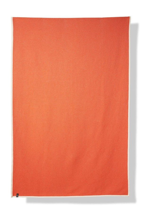 Cotton Blanket or Bedspread Maxi XL in Orange & Clay Beige Colors Fashion