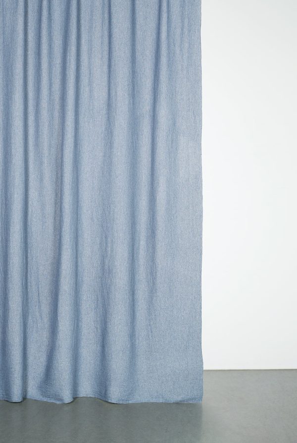 Recycled Wool Curtains Mid-Weight in Light Denim Colour Online now