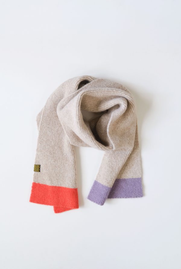 Alpaca Wool Scarf  Trio Colore  - Cream Online Hot Sale