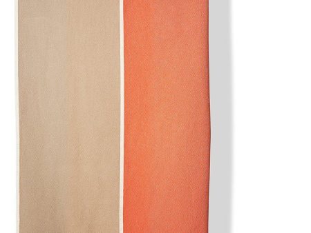 Cotton Blanket or Bedspread Maxi XL in Orange & Clay Beige Colors Fashion