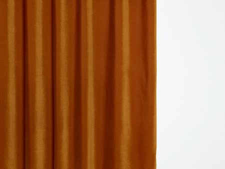 Velvet Curtain in Burnt Orange Color - Extra Wide For Discount