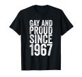 180g cotton round neck single side printed t-shirt, gay pride t-shirt since 1967, casual t-shirt for men and women, perfect t-shirt for holiday gift, Christmas gift, 2025 gift, New Year gift Discount