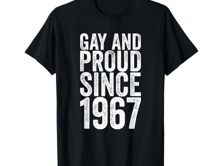 180g cotton round neck single side printed t-shirt, gay pride t-shirt since 1967, casual t-shirt for men and women, perfect t-shirt for holiday gift, Christmas gift, 2025 gift, New Year gift Discount