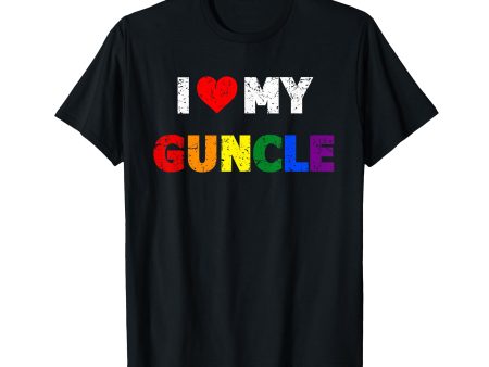 180g cotton round neck single side printed t-shirt, I Love My Guncle Quote Gay Uncle Love Pride LGBTQ+ T-shirt, Casual T-shirts for Men and Women, Perfect T-shirt for Holiday Gifts, Christmas Gifts, 2025 Gifts, New Year Gifts For Sale