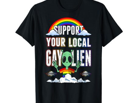 180g cotton round neck single side printed t-shirt, gay pride rainbow and queer art apparel alien fan t-shirt, casual t-shirt for men and women, perfect t-shirt for holiday gift, Christmas gift, 2025 gift, New Year gift Online Sale