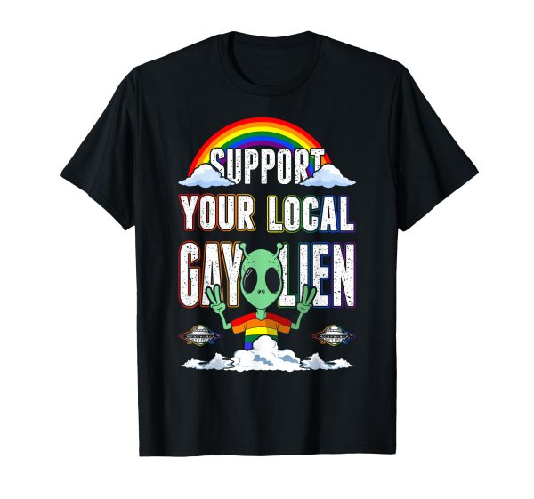 180g cotton round neck single side printed t-shirt, gay pride rainbow and queer art apparel alien fan t-shirt, casual t-shirt for men and women, perfect t-shirt for holiday gift, Christmas gift, 2025 gift, New Year gift Online Sale