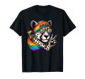 180g cotton round neck single side printed t-shirt, funny peace sign hand cheetah rainbow LGBT lesbian gay pride t-shirt, casual t-shirt for men and women, perfect t-shirt for holiday gift, Christmas gift, 2025 gift, New Year gift Supply