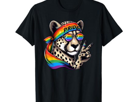 180g cotton round neck single side printed t-shirt, funny peace sign hand cheetah rainbow LGBT lesbian gay pride t-shirt, casual t-shirt for men and women, perfect t-shirt for holiday gift, Christmas gift, 2025 gift, New Year gift Supply