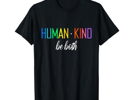 180g cotton round neck single side printed t-shirt, human is LGBTQ ally pride rainbow positive message t-shirt, casual t-shirt for men and women, perfect t-shirt for holiday gift, Christmas gift, 2025 gift, New Year gift Online now