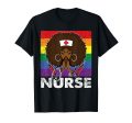 180g pure cotton round neck single side printed T-shirt, black nurse LGBT-Q gay pride flag African melanin RN nursing T-shirt, casual T-shirts for men and women, perfect T-shirt for holiday gifts, Christmas gifts, 2025 gifts, New Year gifts on Sale