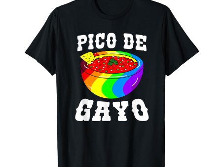 180g Cotton Crew Neck Single Side Printed T-Shirt, Pico De Gayo Rainbow LGBT T-Shirt - Gay Pride Flag Salsa Dance T-Shirt, Casual T-Shirts for Men and Women, Perfect T-Shirt for Holiday Gifts, Christmas Gifts, 2025 Gifts, New Year Gifts Hot on Sale