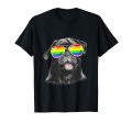 180g cotton round neck single side printed t-shirt, funny cool black pug gay pride flag sunglasses LGBT t-shirt, casual t-shirts for men and women, perfect t-shirt for holiday gift, Christmas gift, 2025 gift, New Year gift Cheap