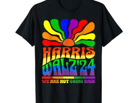 180g cotton round neck single side printed t-shirt, Harris Waltz 2024 We Won t Look Back Gay Pride LGBT T-shirt, casual t-shirts for men and women, perfect t-shirt for holiday gifts, Christmas gifts, 2025 gifts, New Year gifts Online Hot Sale