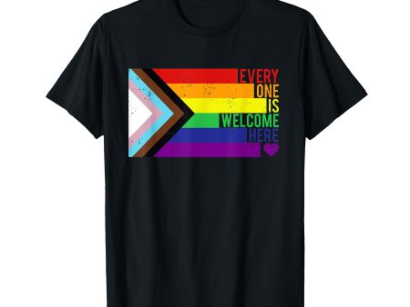 180g cotton round neck single side printed t-shirt, everyone is welcome to participate in Trans Gay LGBTQ Rainbow Pride T-shirt, casual t-shirts for men and women, perfect t-shirt for holiday gifts, Christmas gifts, 2025 gifts, New Year gifts on Sale