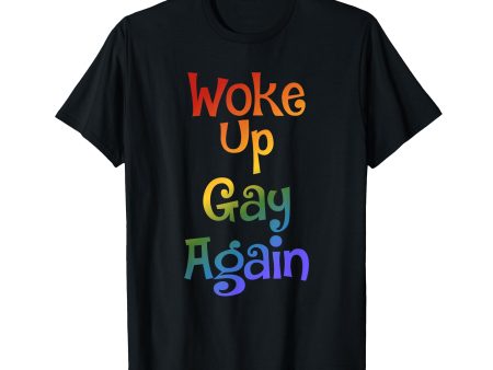 180g cotton round neck single side printed t-shirt, gay pride rainbow equality queer funny wake up be gay again t-shirt, casual t-shirt for men and women, perfect t-shirt for holiday gift, Christmas gift, 2025 gift, New Year gift Online now