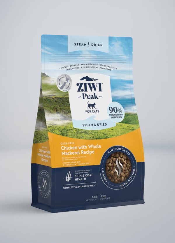 ZIWI PEAK STEAM & DRIED CAT FOOD 800g Online now