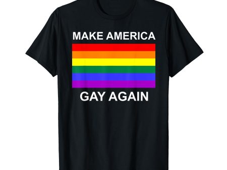 180g cotton round neck single side printed t-shirt, Make America Gay Again LGBT Flag Trump T-shirt, Casual T-shirt for men and women, Perfect T-shirt for holiday gift, Christmas gift, 2025 gift, New Year gift Online Sale