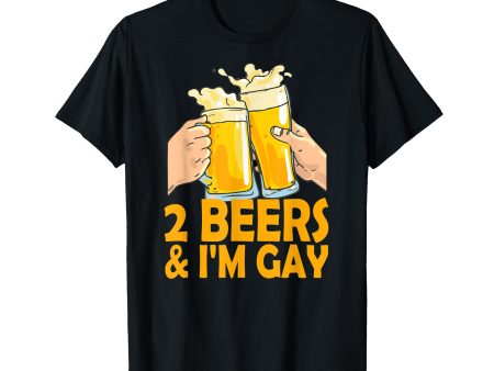 180g cotton round neck single side printed t-shirt, glass of beer, I am gay funny beer drinking quote LGBTQ t-shirt, casual t-shirt for men and women, perfect t-shirt for holiday gift, Christmas gift, 2025 gift, New Year gift Cheap