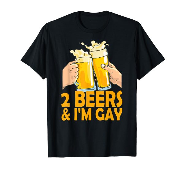 180g cotton round neck single side printed t-shirt, glass of beer, I am gay funny beer drinking quote LGBTQ t-shirt, casual t-shirt for men and women, perfect t-shirt for holiday gift, Christmas gift, 2025 gift, New Year gift Cheap