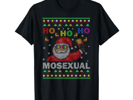 180g pure cotton round neck single side printed T-shirt, Ho Ho Gay Christmas Santa Claus Holiday Gay Pride Pajama T-shirt, Casual T-shirt for men and women, Perfect T-shirt for holiday gift, Christmas gift, 2025 gift, New Year gift Fashion