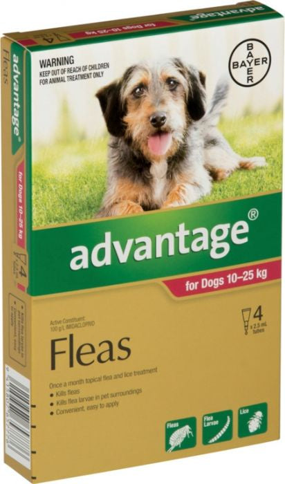 Advantage Flea Treatment For Dogs 10-25kg - 4 Pack Sale