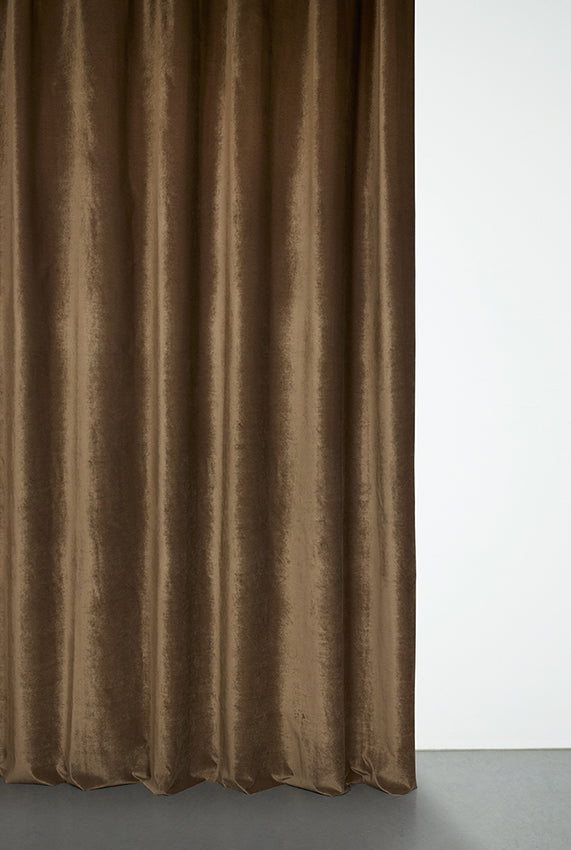 Velvet Curtain in Mokka Color - Extra Wide For Cheap