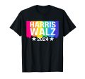 180g cotton round neck single side printed T-shirt, Harris Walz 2024 LGBTQ gay pride rainbow Kamala Harris T-shirt, casual T-shirts for men and women, perfect T-shirt for holiday gifts, Christmas gifts, 2025 gifts, New Year gifts Fashion