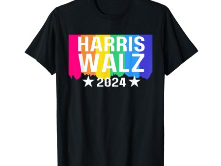 180g cotton round neck single side printed T-shirt, Harris Walz 2024 LGBTQ gay pride rainbow Kamala Harris T-shirt, casual T-shirts for men and women, perfect T-shirt for holiday gifts, Christmas gifts, 2025 gifts, New Year gifts Fashion