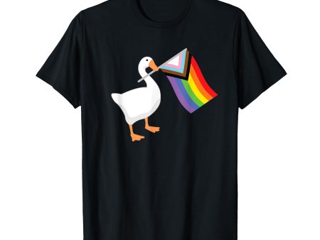 180g cotton round neck single side printed t-shirt, Goose new inclusive rainbow pride flag LGBTQIA gay pride t-shirt, casual t-shirt for men and women, perfect t-shirt for holiday gift, Christmas gift, 2025 gift, New Year gift Online Hot Sale