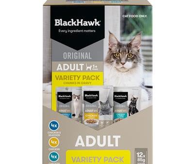 BLACK HAWK ORIGINAL CAT 12PK VARIETY IN GRAVY 85G Hot on Sale