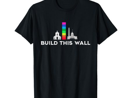 180g cotton round neck single side printed t-shirt, build this wall to separate church and state, gay pride t-shirt, casual t-shirt for men and women, perfect t-shirt for holiday gift, Christmas gift, 2025 gift, New Year gift Online