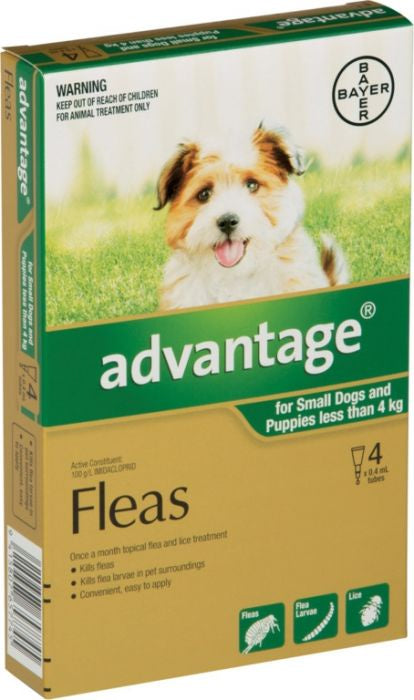 Advantage Flea Treatment For Small Dogs & Puppies Under 4kg For Discount