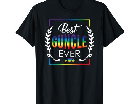 180g Cotton Round Neck Single Side Printed T-Shirt, Funny Gay Uncle T-Shirt Gifts - Best Guncle LGBT Shirt Ever, Casual T-Shirts for Men and Women, Perfect T-Shirts for Holiday Gifts, Christmas Gifts, 2025 Gifts, New Year Gifts For Cheap