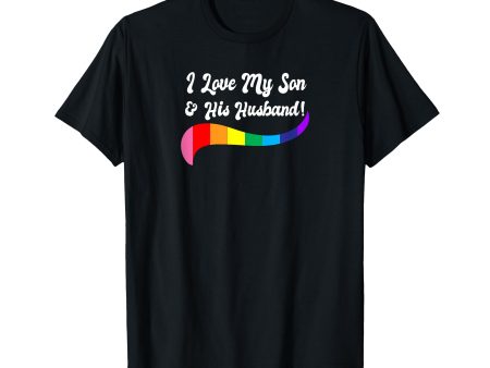 180g cotton round neck single side printed t-shirt, I love my son and his husband! Proud parent LGBTQ rights t-shirt, casual t-shirt for men and women, perfect t-shirt for holiday gift, Christmas gift, 2025 gift, New Year gift Fashion